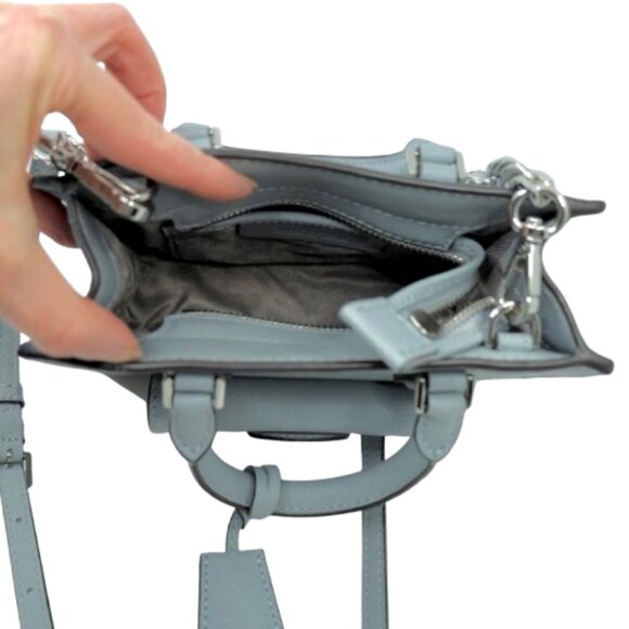 MICHAEL KORS~Bridgette Leather Crossbody~BLUE SAFFIANO MINI SHOULDER BAG - Picture 5 of 5